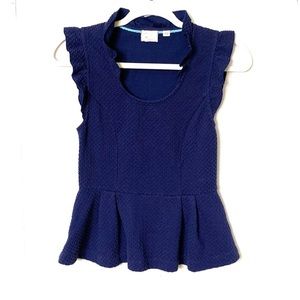 Anthropologie postmark sleeve less peplum blouse